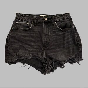 ABERCROMBIE & FITCH Women's Black Distressed Denim Shorts Size 2